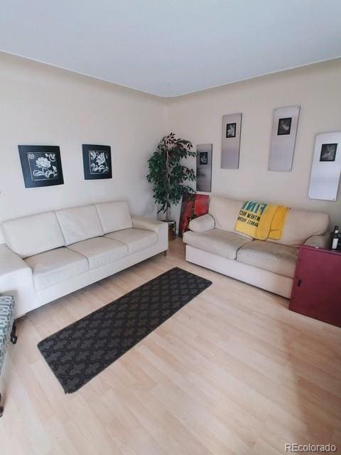 living room with hardwood / wood-style floors