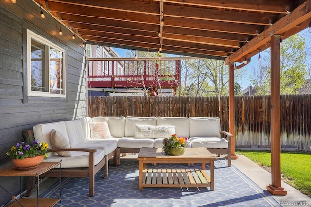 11446 W 105th Dr, Broomfield, CO 80021 - view of patio with outdoor lounge area and fence