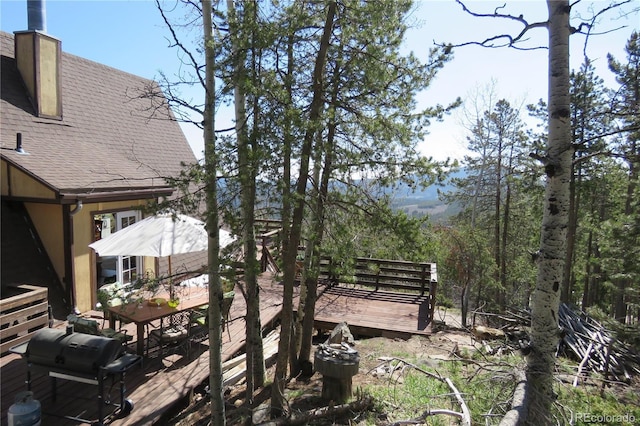 8691 S Warhawk Rd, Conifer, CO 80433 - view of yard with a deck