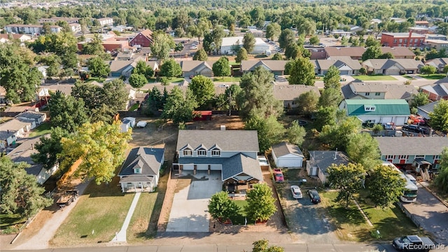 bird's eye view with a residential view