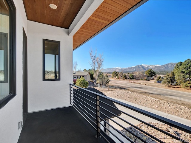 balcony with a mountain view