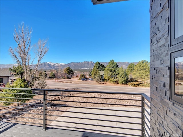 balcony with a mountain view