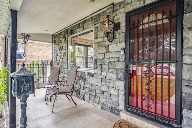 property entrance with a porch