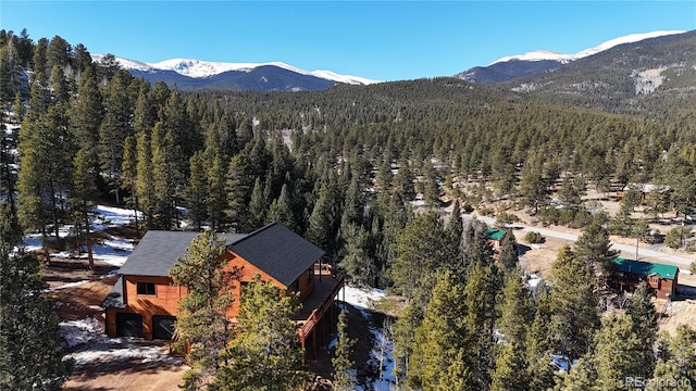 birds eye view of property featuring a mountain view