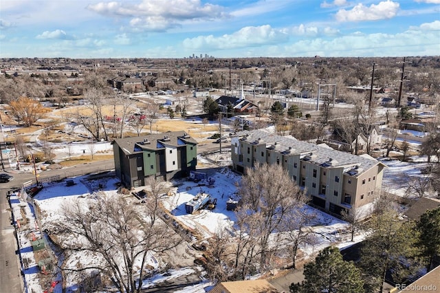 view of snowy aerial view