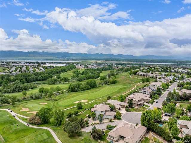 8993 Stonecrest Way, Highlands Ranch, CO 80129 - aerial view of residential area with a golf club and a water and mountain view
