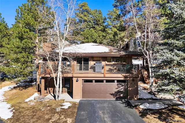 view of property featuring a garage