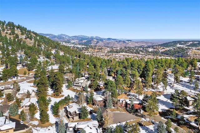 aerial view featuring a mountain view