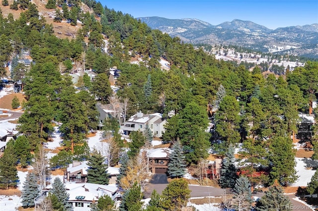 bird's eye view featuring a mountain view