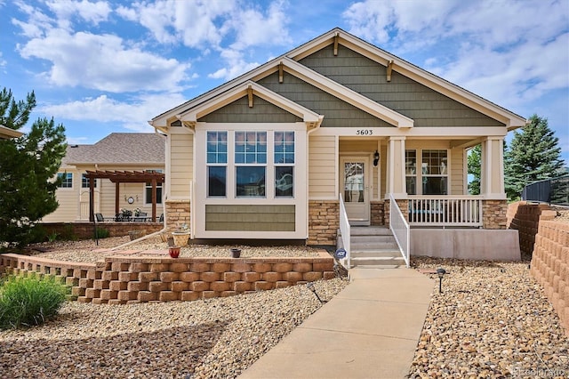 5603 Van Bibber Ct, Golden, CO 80403 - craftsman inspired home featuring a porch and stone siding
