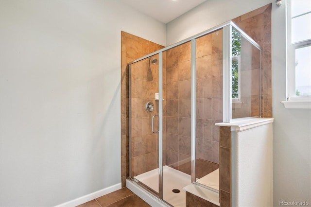 5603 Van Bibber Ct, Golden, CO 80403 - bathroom featuring a stall shower and tile patterned floors