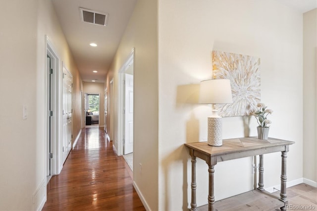 5603 Van Bibber Ct, Golden, CO 80403 - hallway with wood finished floors and recessed lighting