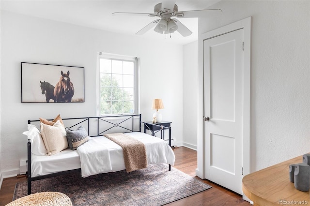 2895 S Sherman St, Englewood, CO 80113 - bedroom with wood finished floors and ceiling fan