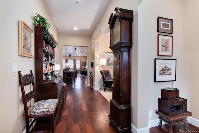 16 Willowcroft Dr, Littleton, CO 80123 - hallway featuring dark wood finished floors and recessed lighting