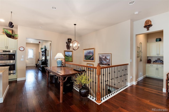 16 Willowcroft Dr, Littleton, CO 80123 - dining room featuring dark wood-style floors, recessed lighting, and a chandelier