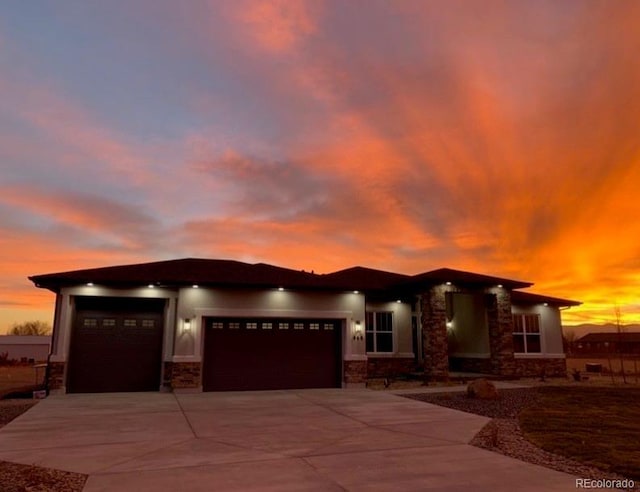 view of front of home featuring a garage