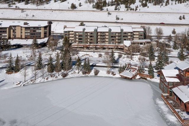 view of snowy aerial view