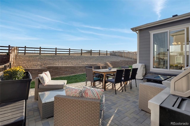 view of patio with an outdoor living space