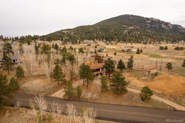 view of mountain feature with a rural view