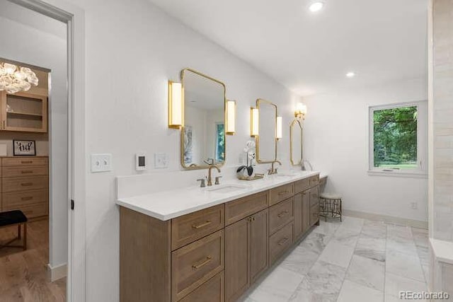4 Doral Ln, Littleton, CO 80123 - full bathroom featuring double vanity and recessed lighting