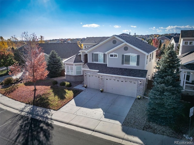 view of property with a garage