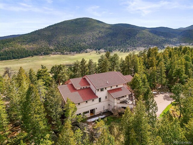 1425 Autumnwood Ln, Evergreen, CO 80439 - view of subject property featuring a mountainous background and a forest