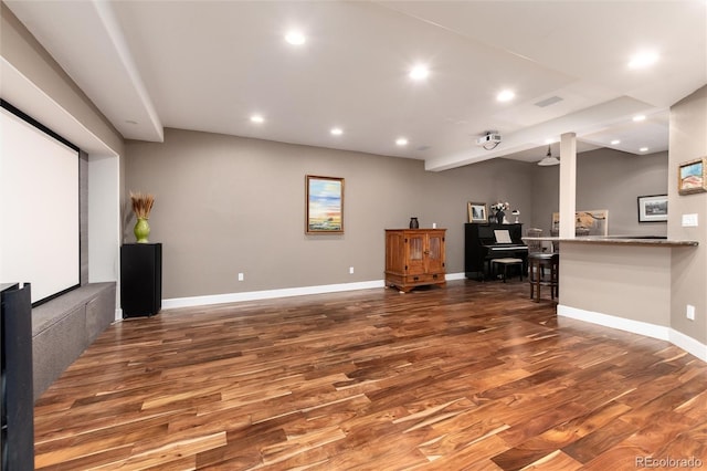 1425 Autumnwood Ln, Evergreen, CO 80439 - bar featuring wood finished floors and recessed lighting