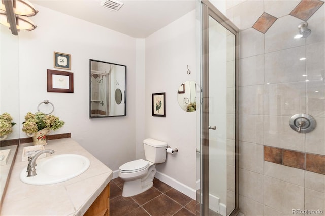 1425 Autumnwood Ln, Evergreen, CO 80439 - full bath with a shower stall, vanity, and tile patterned floors
