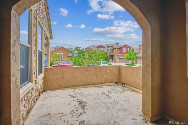 9528 Pendio Ct, Highlands Ranch, CO 80126 - view of patio / terrace featuring a residential view and a balcony