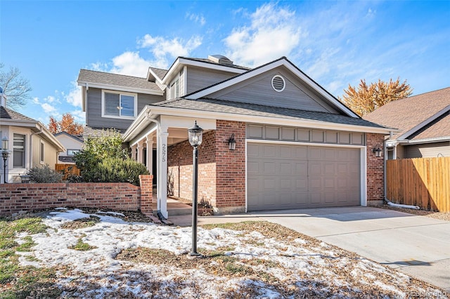 front facade featuring a garage