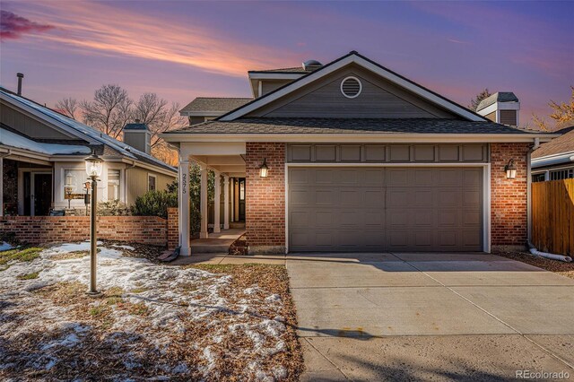 view of front of house featuring a garage