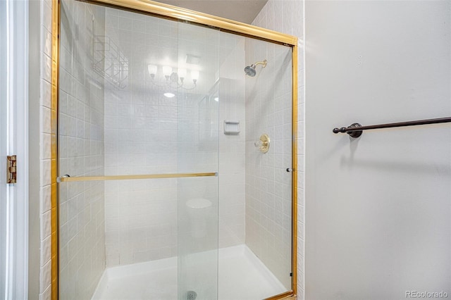 bathroom featuring walk in shower