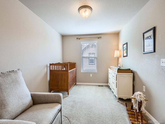 sitting room with light carpet