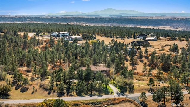 bird's eye view with a mountain view