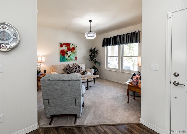 4330 Prairie Agate Dr, Colorado Springs, CO 80938 - living room featuring baseboards and wood finished floors