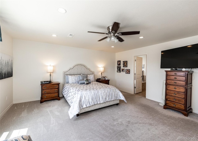 4330 Prairie Agate Dr, Colorado Springs, CO 80938 - carpeted bedroom featuring recessed lighting and a ceiling fan