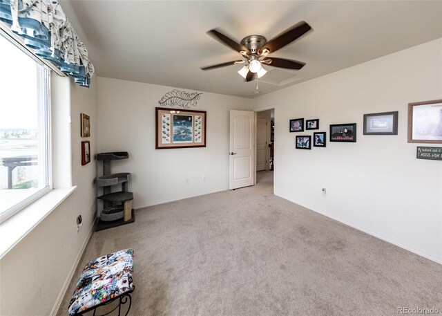 4330 Prairie Agate Dr, Colorado Springs, CO 80938 - living room with carpet floors and ceiling fan