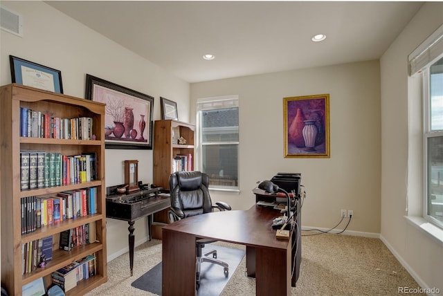 2033 E 167th Way, Thornton, CO 80602 - office with carpet floors, baseboards, and recessed lighting