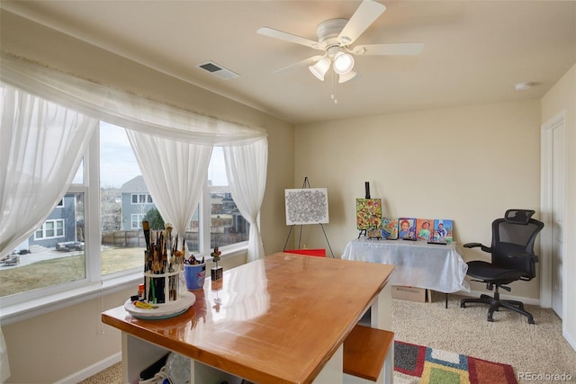 2033 E 167th Way, Thornton, CO 80602 - carpeted office with baseboards and a ceiling fan