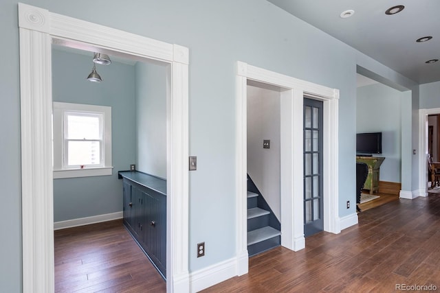 131 N Sherman St, Denver, CO 80203 - corridor with dark wood-style floors and baseboards