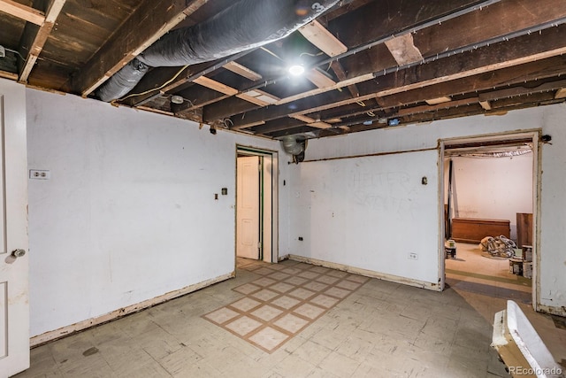 131 N Sherman St, Denver, CO 80203 - unfinished basement with tile patterned floors