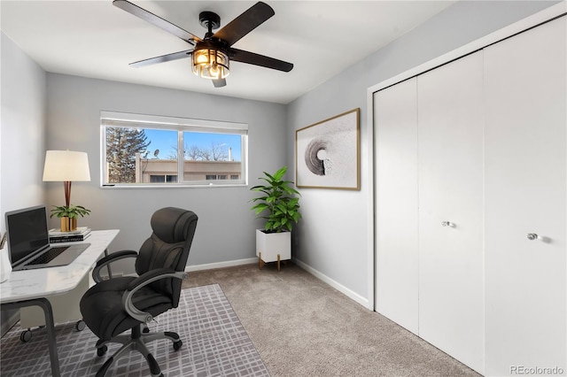 2314 S Troy St, Aurora, CO 80014 - carpeted office with ceiling fan and baseboards