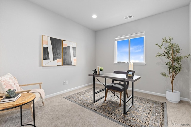 18815 W 93rd Ave, Arvada, CO 80007 - carpeted home office featuring baseboards and recessed lighting