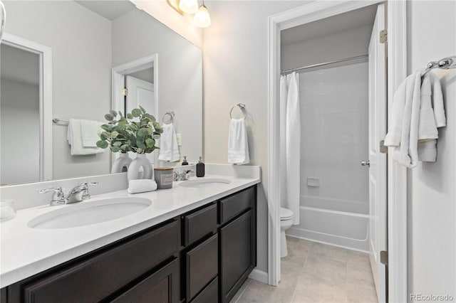 18815 W 93rd Ave, Arvada, CO 80007 - full bath with double vanity, shower / tub combo, and tile patterned flooring