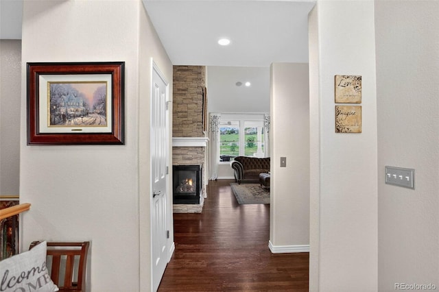 11208 W Ontario Ave, Littleton, CO 80127 - corridor featuring dark wood finished floors and recessed lighting