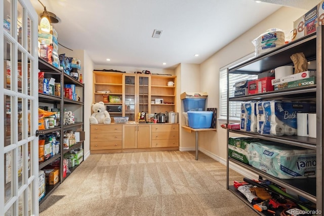 storage area featuring french doors