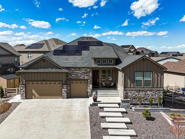 8023 Gore Creek Ln, Littleton, CO 80125 - view of front of property with board and batten siding and stone siding