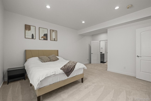 8023 Gore Creek Ln, Littleton, CO 80125 - bedroom featuring light carpet, recessed lighting, and baseboards