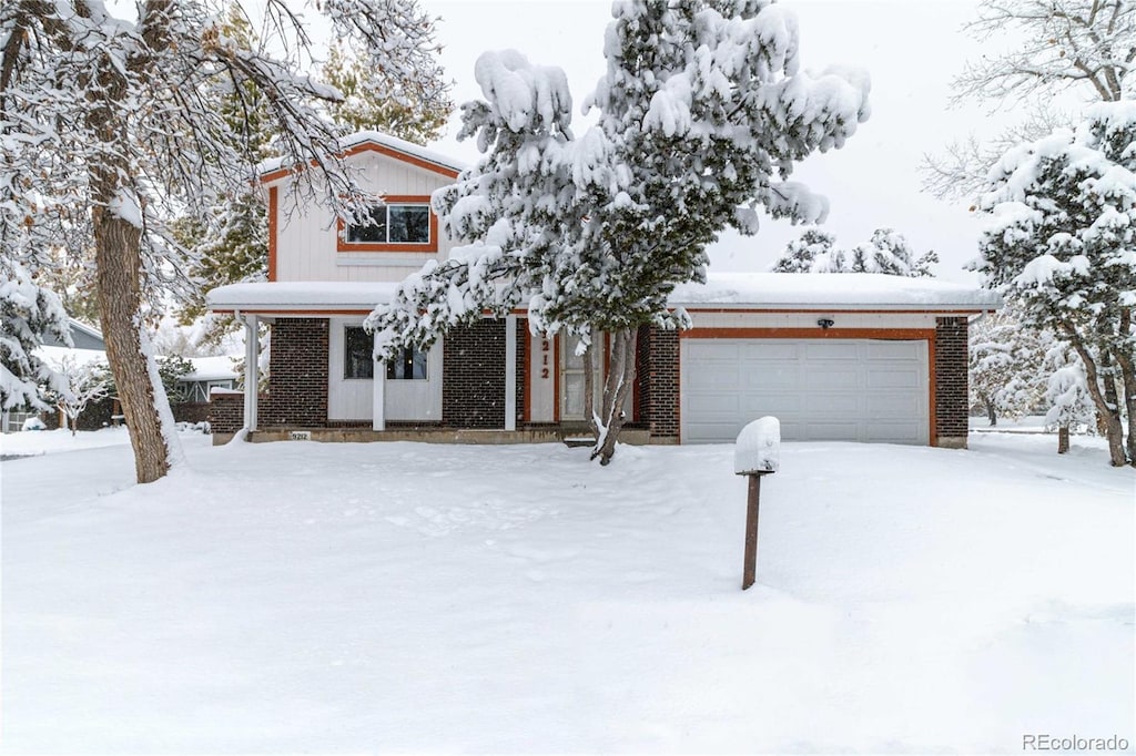 view of front of home with a garage