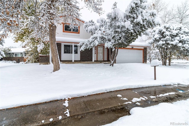 view of front of house with a garage